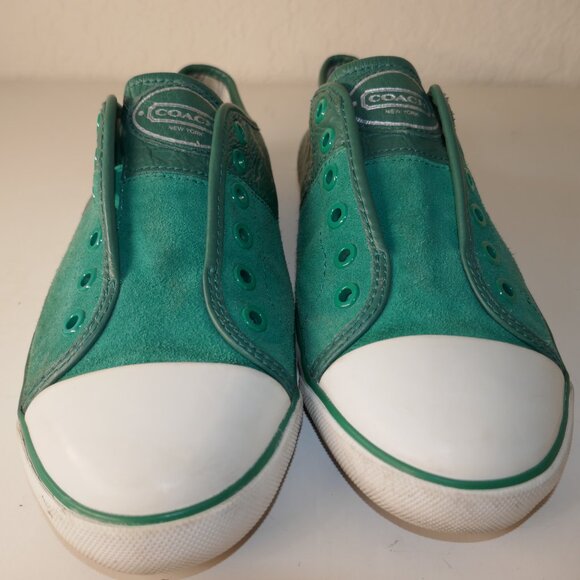 COACH "MIKA LACELESS" SNEAKERS Women's Sz 10B Green - Picture 4 of 13